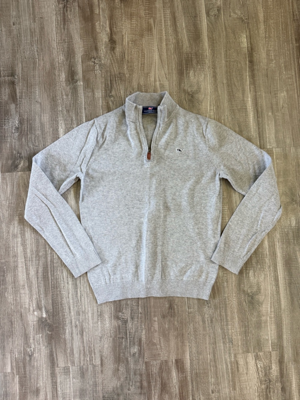 Vineyard Vines Light Gray Kids Quarter-Zip Sweater